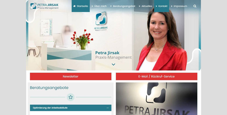 Webdesign für Petra Jirsak Praxis-Management